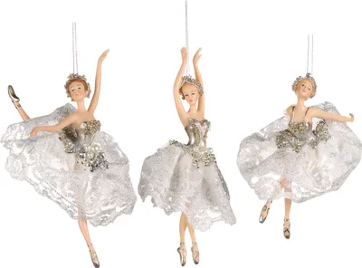 Produktbild von Goodwill Weihnachtsanhänger - Ballerina Tüll Tutu Strass Weiß-Silber H18 cm BITTE BEACHTEN SIE: Preis pro Stück.