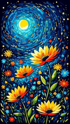 Malen nach Zahlen 40x70 cm, Acryl, Blumen-Motiv