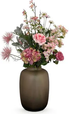 Produktbild von Künstliche Blumen Seidenblumenstrauß Pretty Pink L 89cm Handgebunden dekorativ