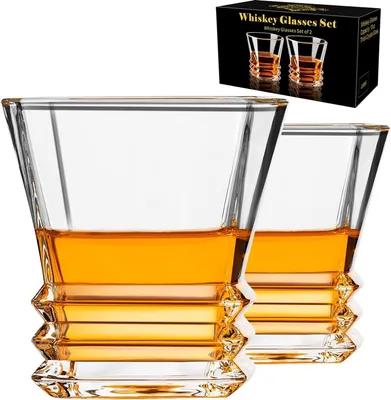 Zdjęcie produktu dla Szklanki Do Whisky Rumu Grube Szkło 2 Sztuki 300Ml