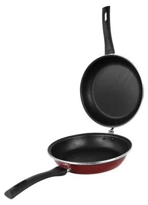 Omeletpfanne 24 cm, emaillierter Stahl, Induktion, spülmaschinengeeignet, rot
