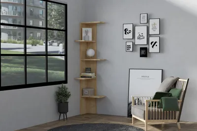 Image de Skye Decor, Bled - Oak, bibliothèque, chêne, 100 % panneau de particules mélaminé, 40 x 21,4 x 160 cm