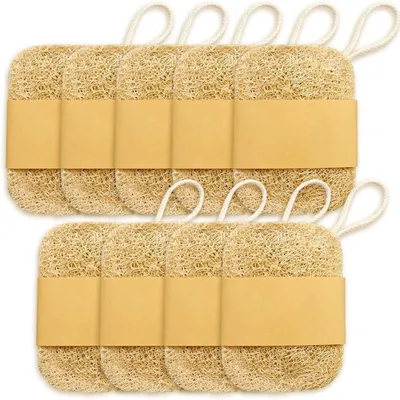 Produktbild von natürliche Luffaschwämme, 7 × 10 cm groß – Seifenschale/Spülschwamm für Dusche/Bad/Küche/Arbeitsplatte