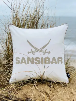 Produktbild von Sansibar Outdoor Kissen mit Füllung, 45x45, offwhite/taupe