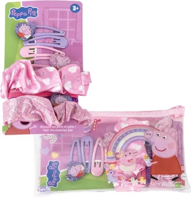Produktbild von Peppa Wutz Haarspangen & Haargummis Set Kinder Regenbogen