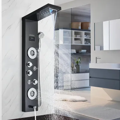 Produktbild von Duschset – Duschpaneel – Regendusche – Wasserfallbrause – Handbrause – 6-in-1 Funktionsvielfalt