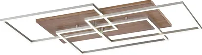 Obrázek produktu pro Stropní svítidlo LED - hnědé - hliník - materiál na bázi dřeva - 3 světla - 82 x 50 cm - stmívatelné