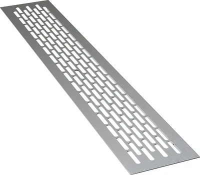 Produktbild von 2 x sossai Lüftungsgitter 48 x 8cm in Aluminium Design Belüftungsgitter Türgitter Stegblech Abluft