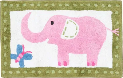 Immagine prodotto di HOMESCAPES Tappeto per bambini elefante rosa 100% cotone