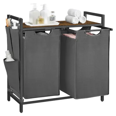 Productafbeelding van Standaard wasmand met 2 compartimenten, model LOFT