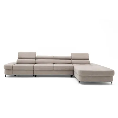 Produktbild von MUFFO Ecksofa JAZZ MAXI Rechts mit Schlaffunktion 125x195 Velours Beige
