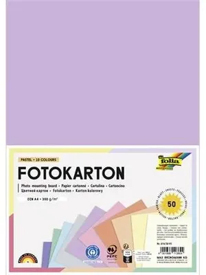 Produktbild von Folia Fotokarton Pastell farbsortiert - 300 g/m? - 300 g/m² - A4