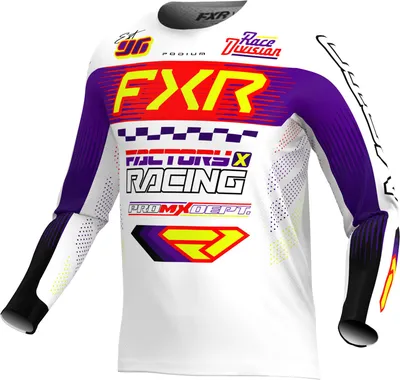 Obrázek produktu pro Motokrosový dres FXR Podium pro mládež, bílá/fialová, velikost L