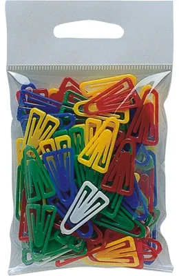 Image de Trombones en plastique assortis, 25 mm, 100 pièces