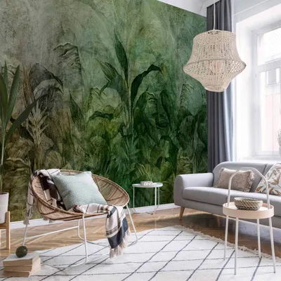 Produktbild von Selbstklebende Folie Fototapete - Green Fog 343x256 cm Blätter b-C-10116-a-a