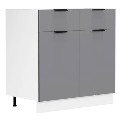 Zdjęcie produktu dla Szafka kuchenna | Wymiary ok. H. 82 x W. 80 x. T. 46 cm | Szafka z dwoma drzwiami i dwoma szufladami | Meble kuchenne – Fasola