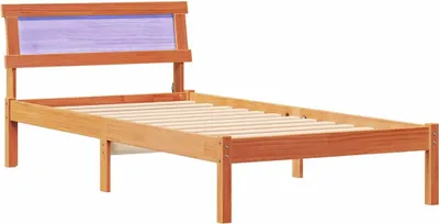 Produktbild von vidaXL Bettrahmen Wachsbraun 90 x 200 cm Massives Kiefernholz