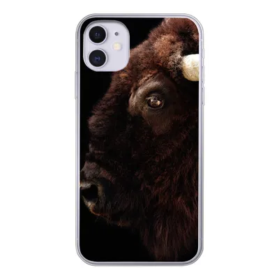 Produktbild von MuchoWow® Handyhülle Schutzhülle Hülle für iPhone 11 Bison - Horn - Porträt Silikon Softcase Handy Hülle - Handytasche