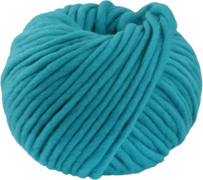 A ball of thick, turquoise yarn.