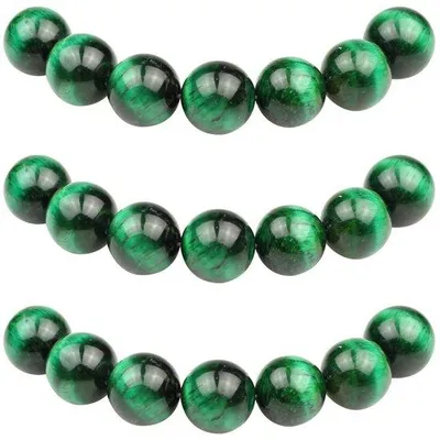 Obrázok produktu pre Perly zo zeleného tygrieho oka (polodrahokam) 10 mm, 35 kusov