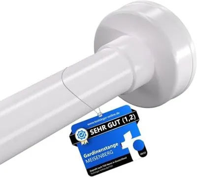 Produktbild von Klemm Gardinenstange Ausziehbar 140-250 cm, Weiß, Ø 25 mm, 1 Stück