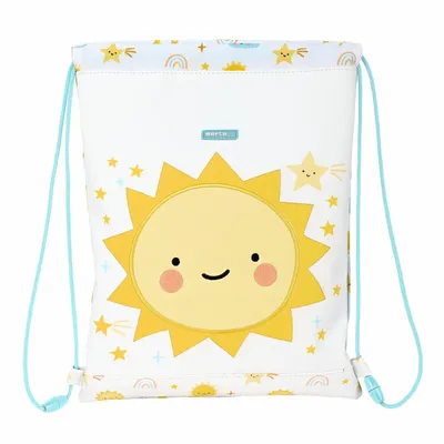 Produktbild von Rucksacktasche mit Bändern Safta Solete Weiß Gelb (26 x 34 x 1 cm)