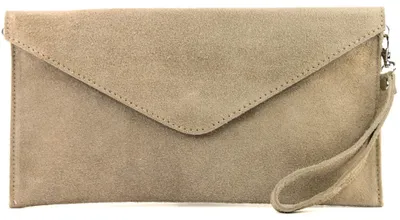 Productafbeelding van modamoda T106: Dames clutch van wildleder met ruw leer, geschikt als handtas, schoudertas of avondtas