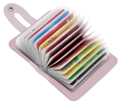 Produktbild von Kreditkartenetui für Damen und Herren Kreditkartenetui aus Weichem Leder Geldbörse mit Kartenhüllen Ausweis-Organizer Kartenmäppchen für 26 Karten (Lila)