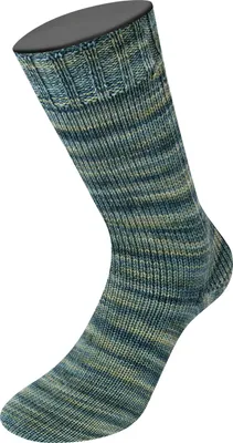 Produktbild von Lana Grossa - Vintage Socks Multi 1052 lindgrün graugrün oliv petrol resedagrün