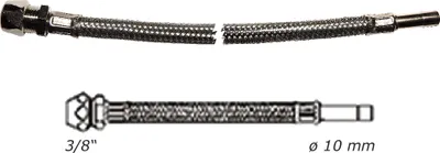 Produktbild von Flex-Verbindungsschlauch mit Quetschverschraubung 3/8 " und Stutzen ø 10 mm, Länge 500 mm