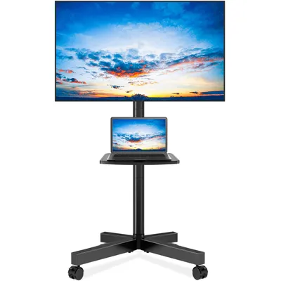 Produktbild von RFIVER TV Ständer Rollbar für 27-60 Zoll Fernseher Höhenverstellbar Neigbar Max. 40 KG VESA 400x400 mm