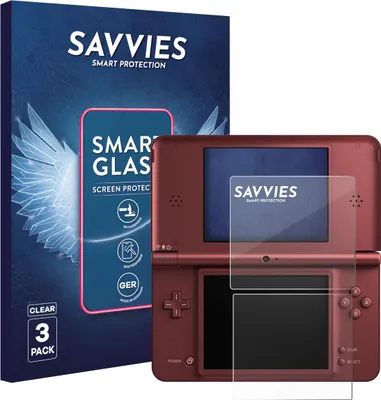 Produktbild von 3x Savvies Schutzglas Folie für Nintendo DSi XL 9H Panzer Schutzfolie Glas Displayschutz klar transparent