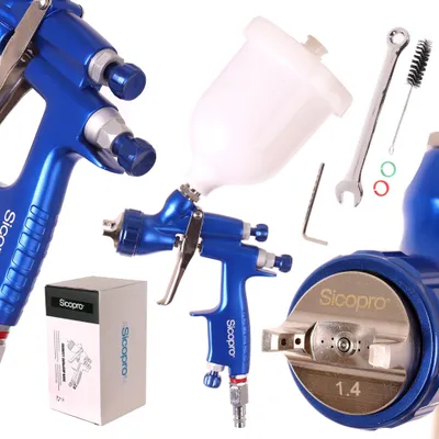 Zdjęcie produktu dla Profesjonalny pistolet lakierniczy HVLP 1,4 mm, 600 ml Sicopro SK735HVLP-1.4