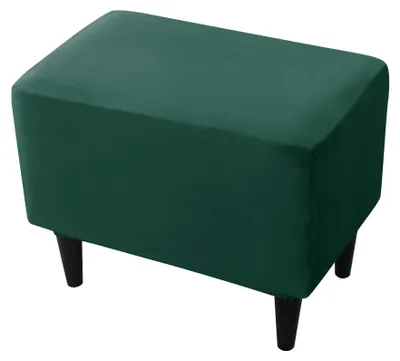 Produktbild von Hockerbezug / Poufbezug für Fußhocker und Pouf – Flaschengrün, elastisch, passgenauer Schutzbezug für Möbel