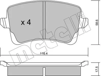 Produktbild von METELLI 22-0776-0 Bremsbeläge Satz Hinten Bremsklötze für AUDI A4 Avant (8K5, B8) Q5 (8RB) A5 Sportback (8TA) A4 Limousine (8K2, B8) A5 Coupe (8T3)