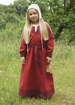 Immagine prodotto di Abito vichingo da bambino Solveig, rosso/rosso vino, taglia 146