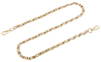 Produktbild von Taschenkette mit Lederriemen - Schultergurt für Umhängetaschen - 100 cm - Goldfarben