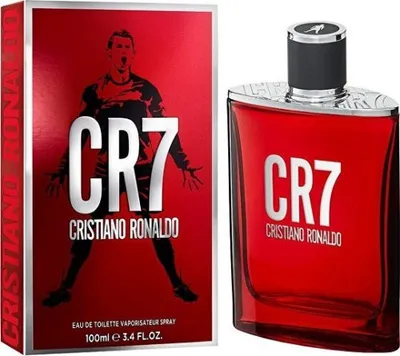 A box and bottle of Cristiano Ronaldo CR7 Eau de Toilette.
