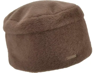 Seeberger knautschbare Kunstfell Toque im unifarbenen Look in beige