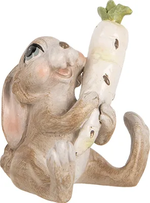 Immagine prodotto di Clayre & Eef Figura decorativa di coniglio 6x5x7 cm Plastica beige