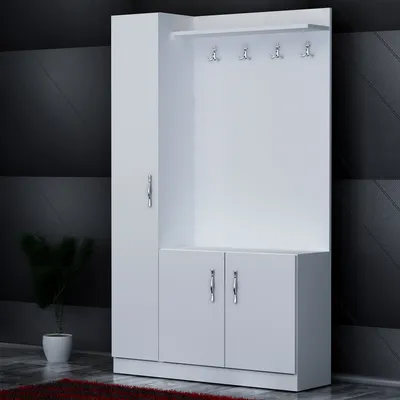 Immagine prodotto di Skye Decor, Naturel - Bianco, Armadi, Appendiabiti da ingresso, Bianco, 110 x 180 x 31,8 cm