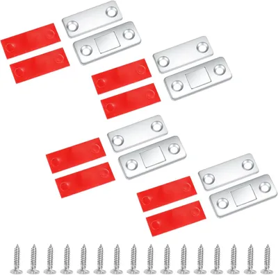 Obrázek produktu pro 4dílná sada magnetických zámků na skříňové dveře, samolepicí magnetické zámky, silné magnetické zámky pro posuvné dveře, zásuvky, okna a skříně