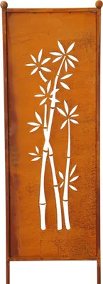 Produktbild von Edelrost Sichtschutz Bambus 116 x 32 cm Gartenstele Rostwand Rost Wand Stele Deko
