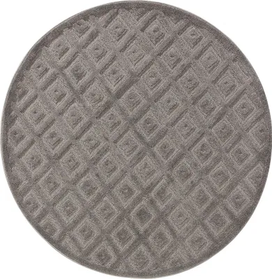 Produktbild von benuta Teppich Wohnzimmer Leo Hellgrau ø 160 cm rund Wohnzimmerteppich Muster Kurzflor Flauschig Weich