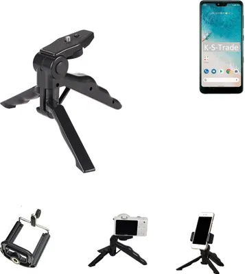 Produktbild von K-S-Trade Stativ Tisch-Ständer Dreibein Handy-Stativ Ständer kompatibel mit Huawei Honor X10 Lite Mini-Stativ Smartphone Tripod Handy-Stativ aus
