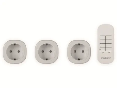 Produktbild von Smartwares SH4-99566 Indoor Mini-Steckdosenschalter-Set, Drinnen, Weiß, Büro, Haus, 30 m, 3 Kanäle, Kunststoff