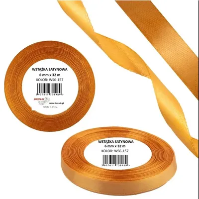 Productafbeelding van Satineband, 6 mm breed, 32 meter lang, kleur: madeliefje