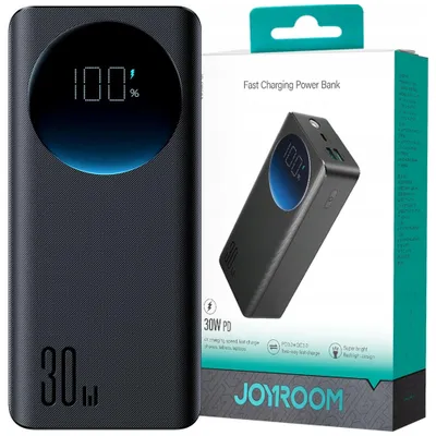 Zdjęcie produktu dla Powerbank Joyroom JR-PBF02 30W 20000mAh + kabel USB-A - USB-C 0.25m - czarny