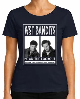 Immagine prodotto di Maglietta da donna Wet Bandits Harry Marv Mugshot - Kevin Home Alone Wet Bandits Ugly Christmas Sweater Christmas, Navy, M