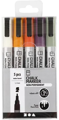 Produktbild von Creativ Company Kreidemarker Pastellfarben Set 5 Stück 1,2-3 mm